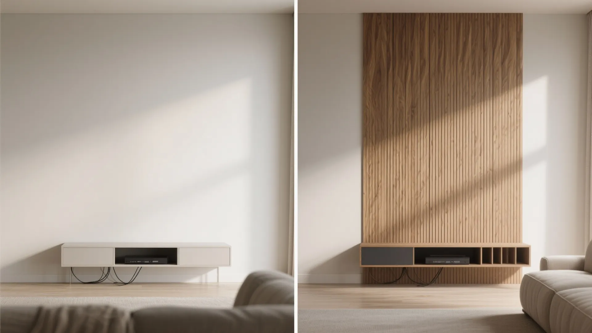 Fluted Wood Paneling and Slatted Walls