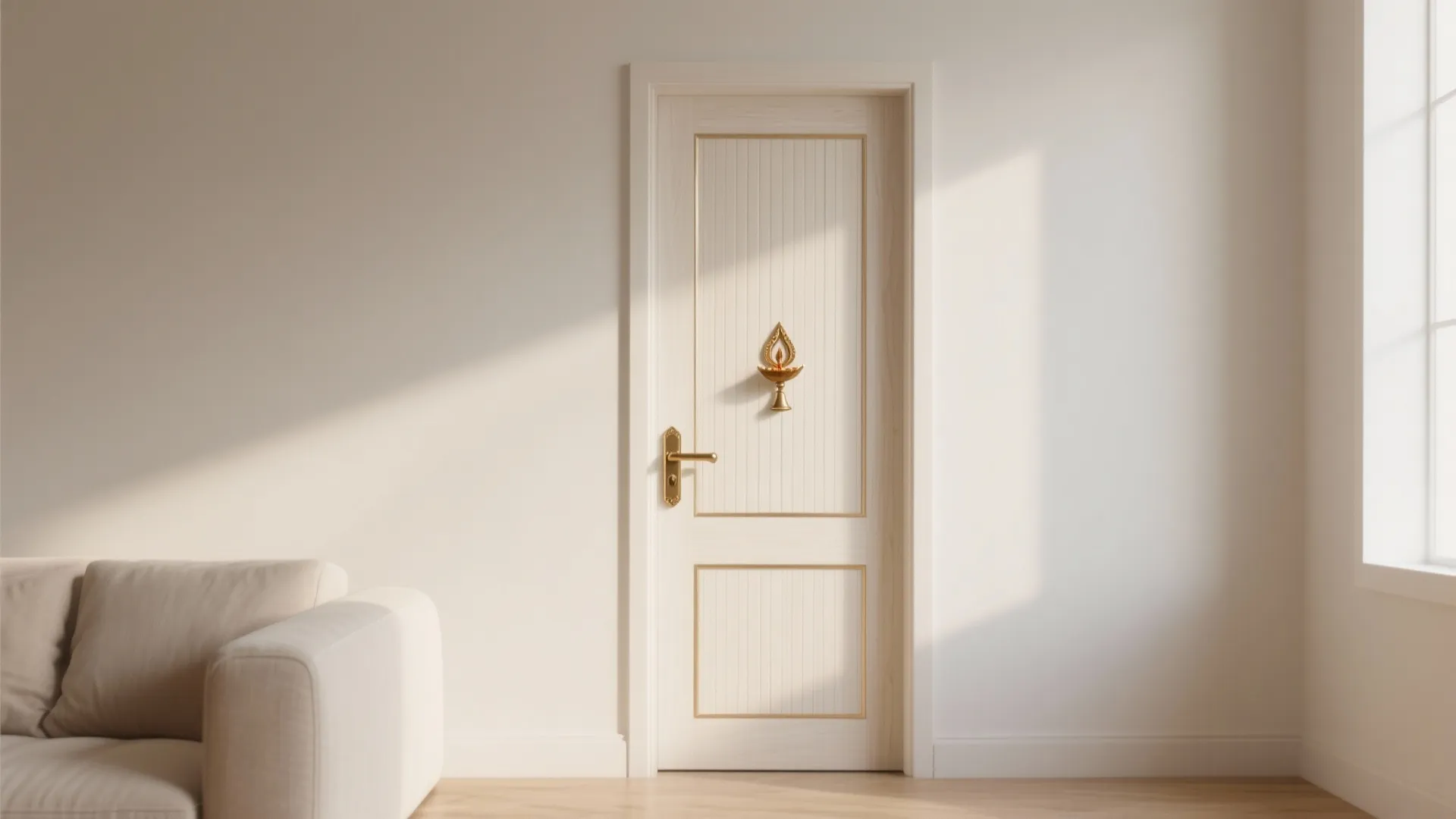 Minimal Fluted Laminate + Brass Details (₹12,000–₹35,000)