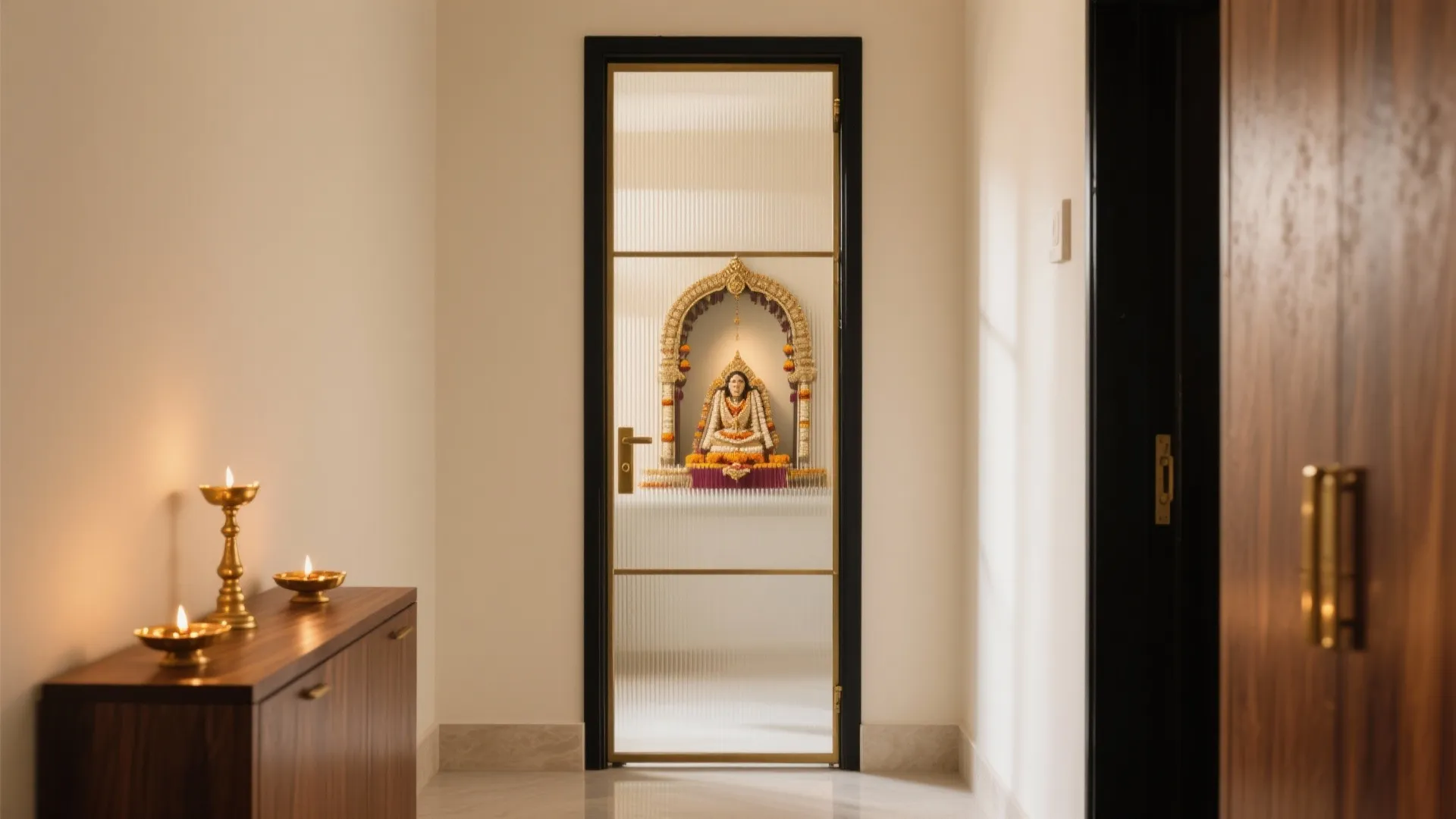 Fluted Glass + Slim Metal Frame