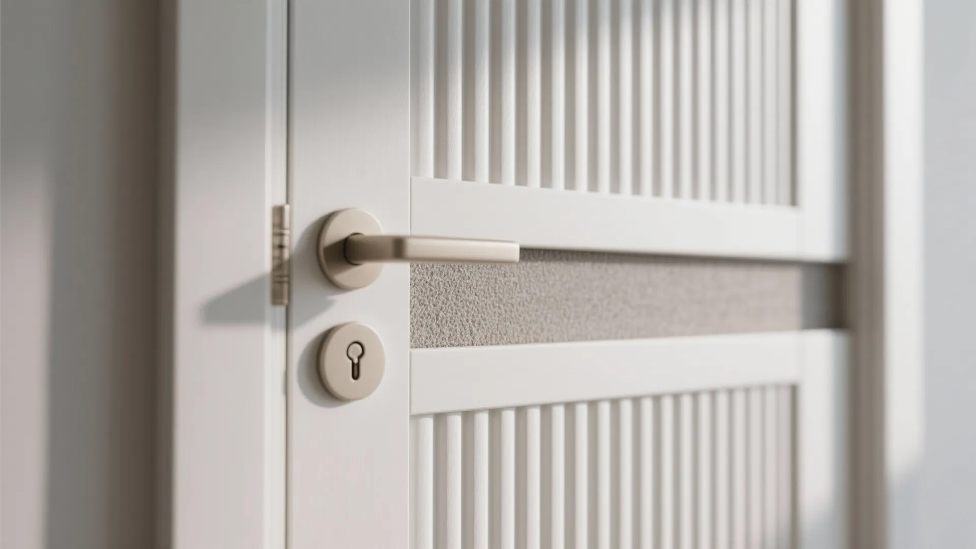 Hidden laundry behind fluted or slatted doors