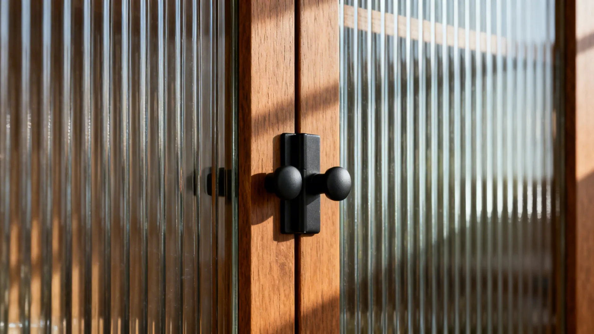 Fluted-Glass Upper Cabinets to Soften Clutter