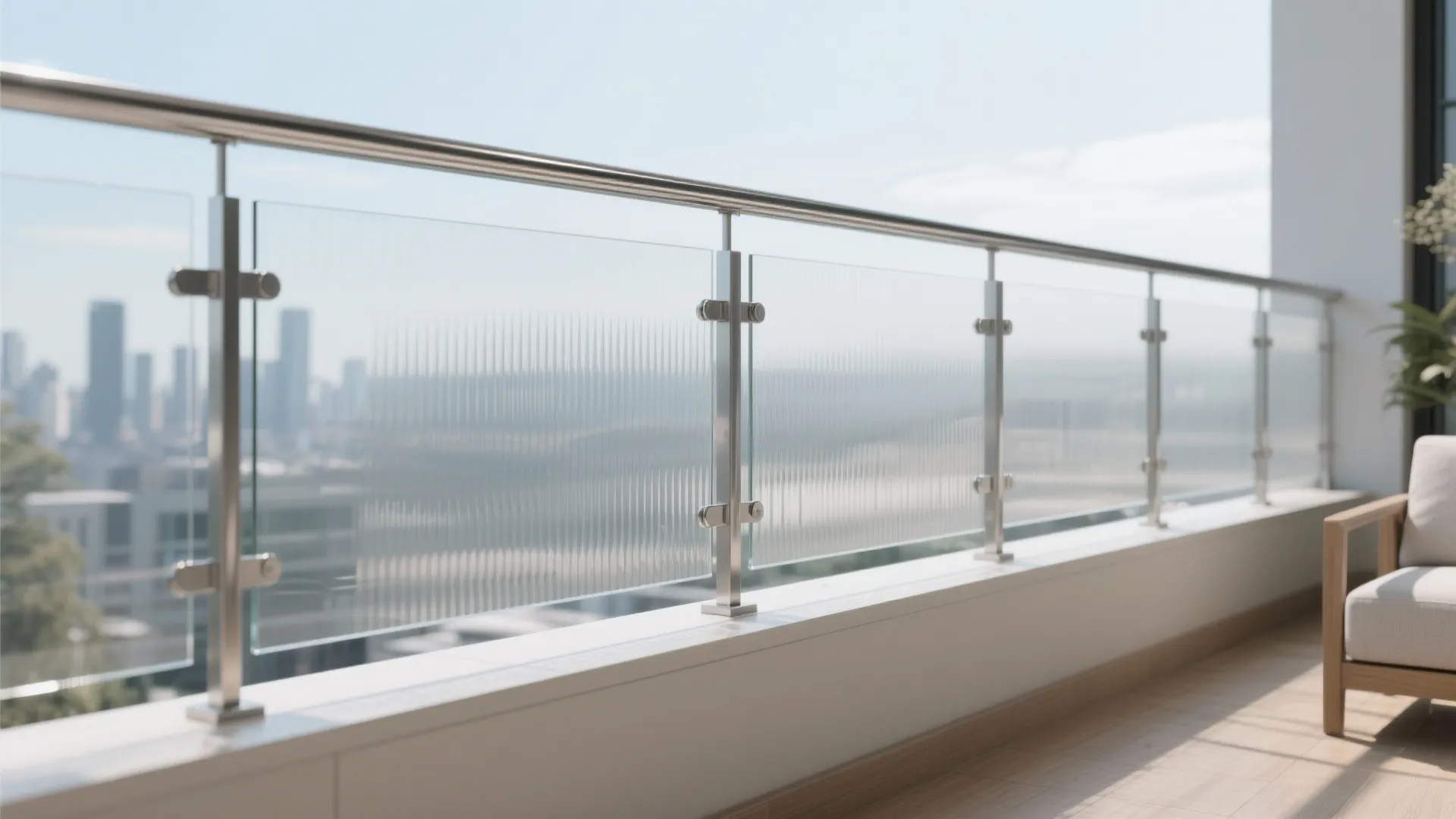 4) Tempered glass with micro-etch or fluted textures