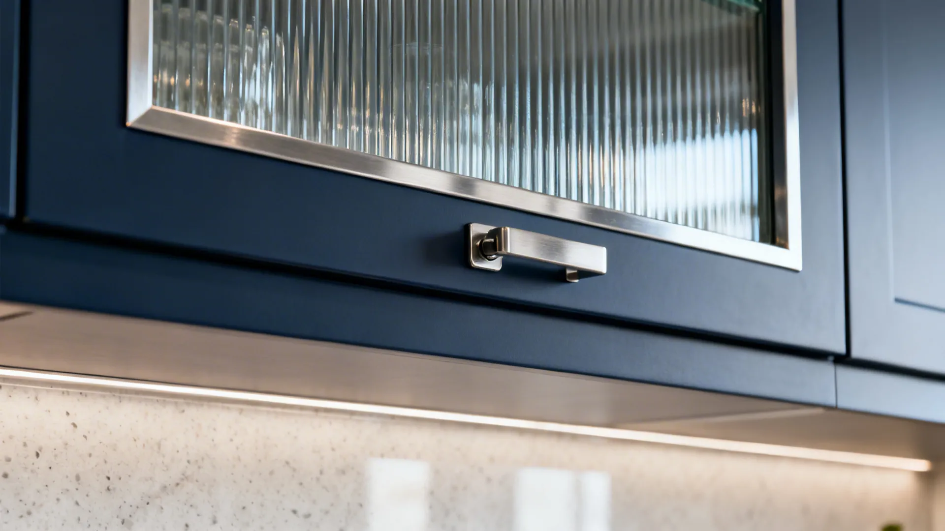 Matte Navy with Fluted Glass Uppers