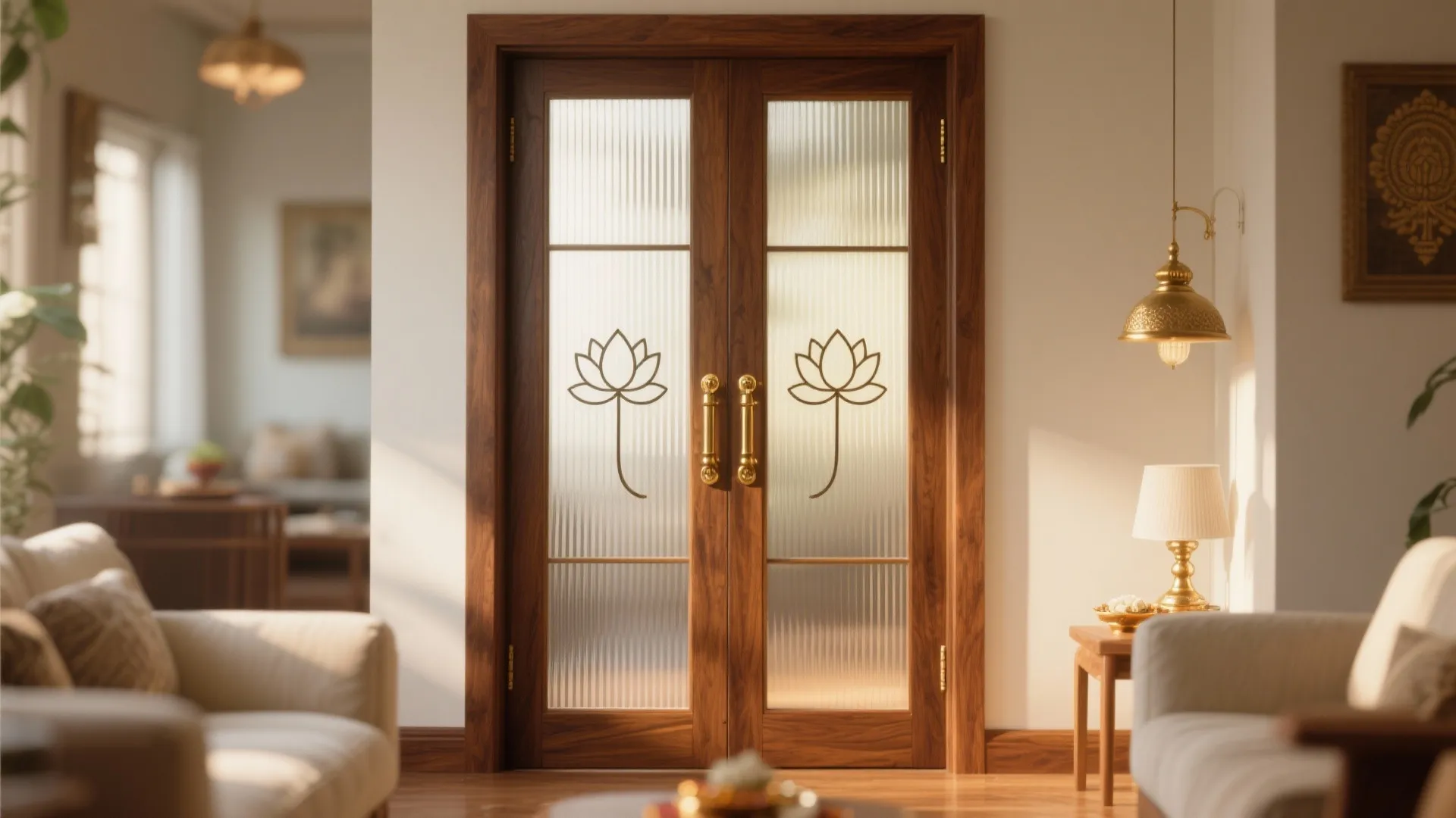 4. Wood + Fluted Glass Combo