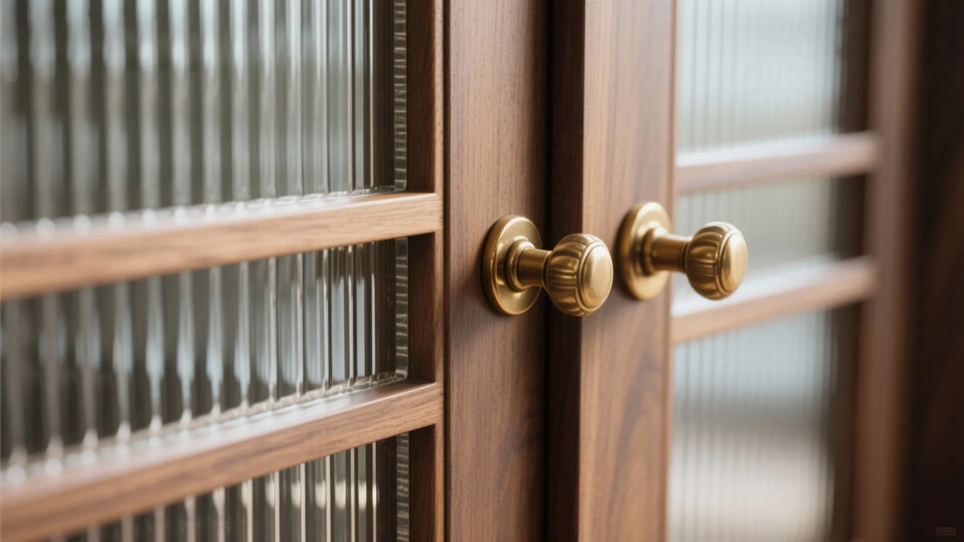 Mixed Material Door: Wood + Fluted Glass + CNC Frame