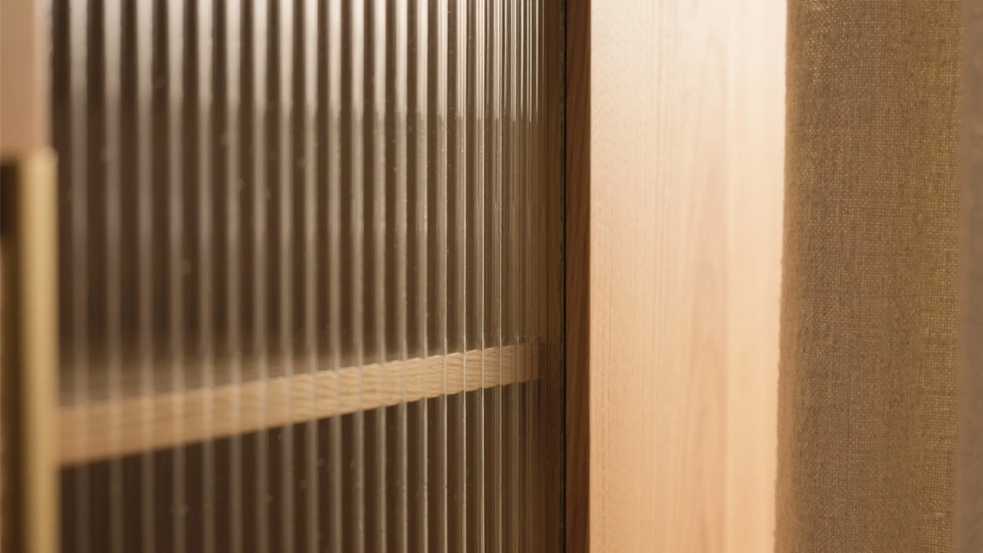 Balanced materials: wood, glass, and soft textures