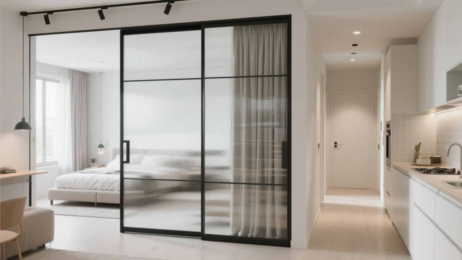 2) Glass Partition Walls That Borrow Light
