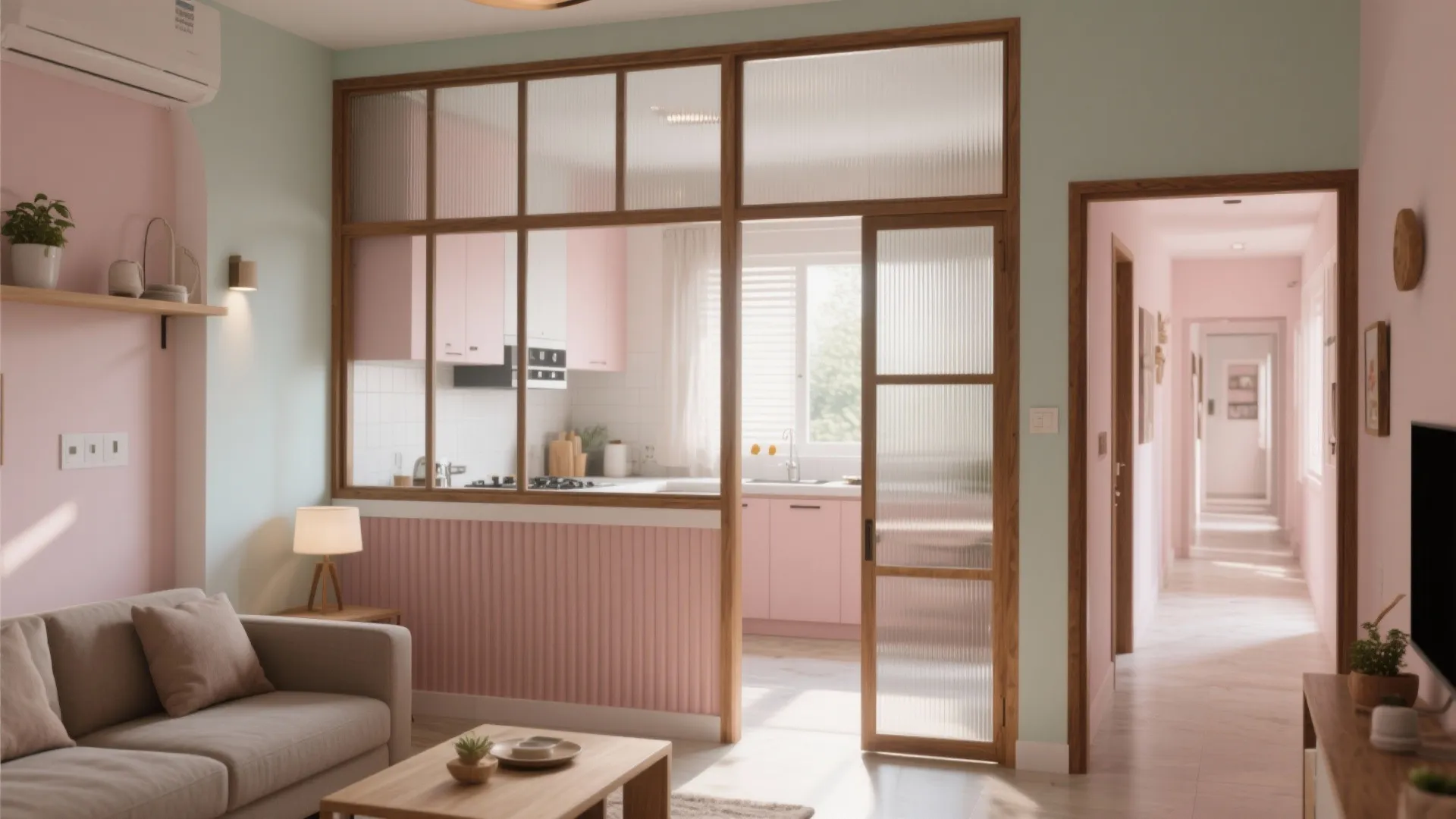 Glass Elements for Airy Light and Privacy Balance