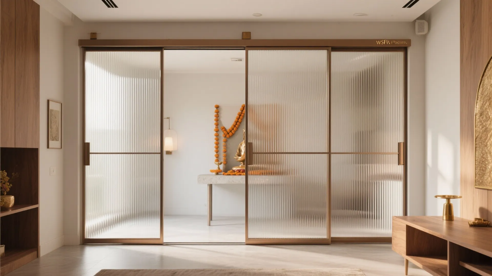 Fluted (reeded) glass sliders