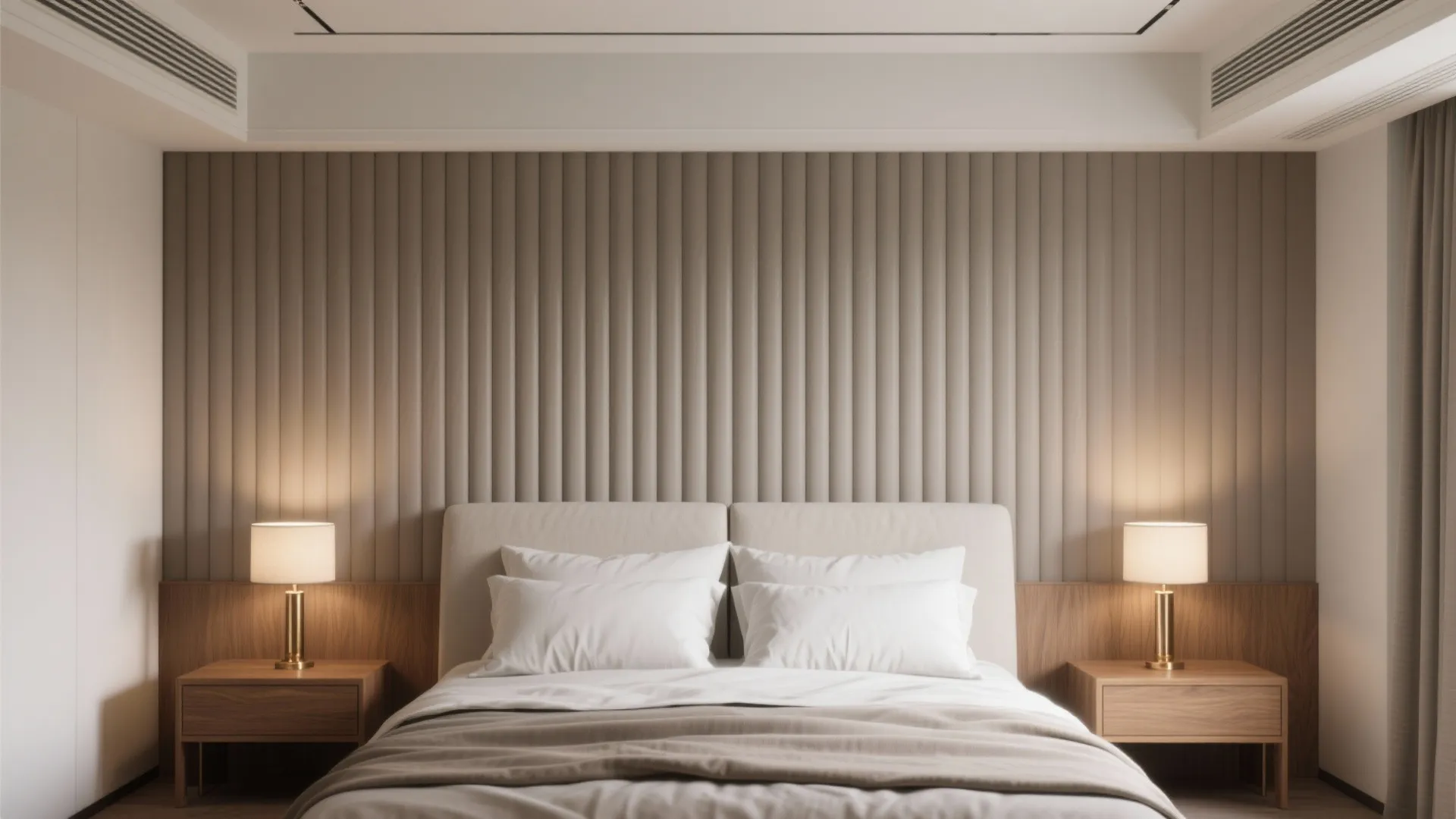 Fluted PVC headboard wall
