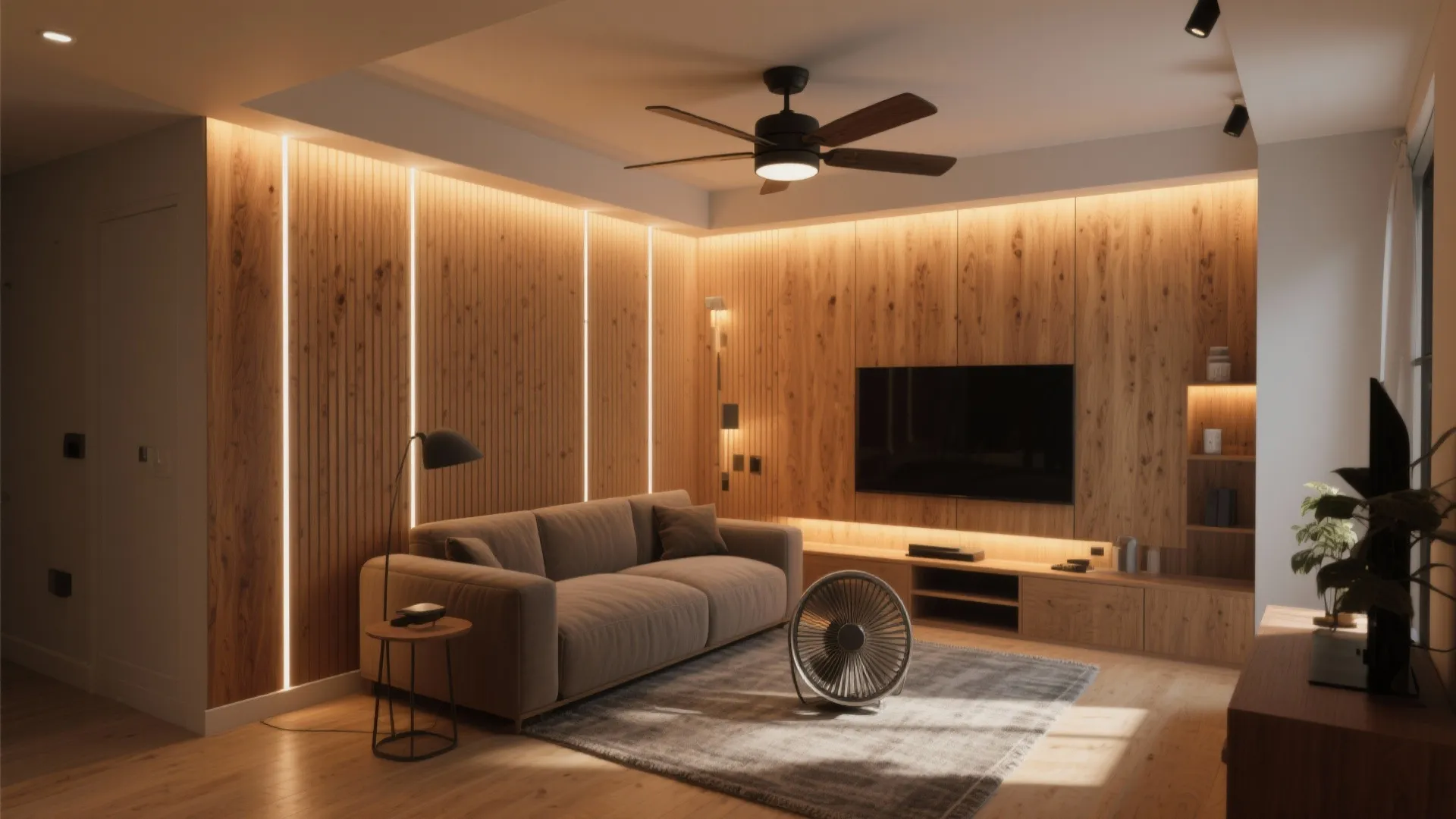 Fluted Panels + Hidden LED Glow