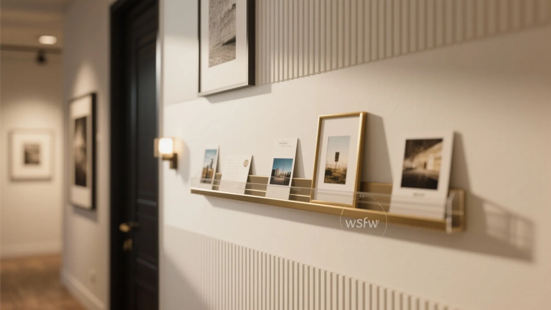 Artful walls: ledges, fluted accents, and full-height mirrors