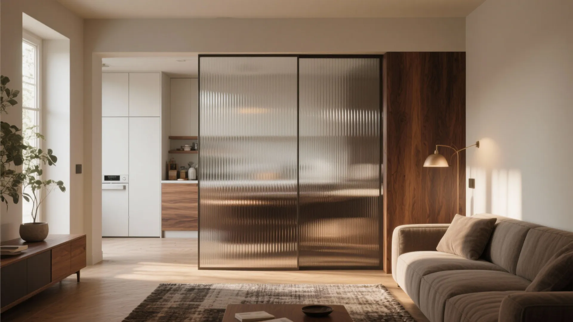 Fluted or Ribbed Glass for Softened Privacy