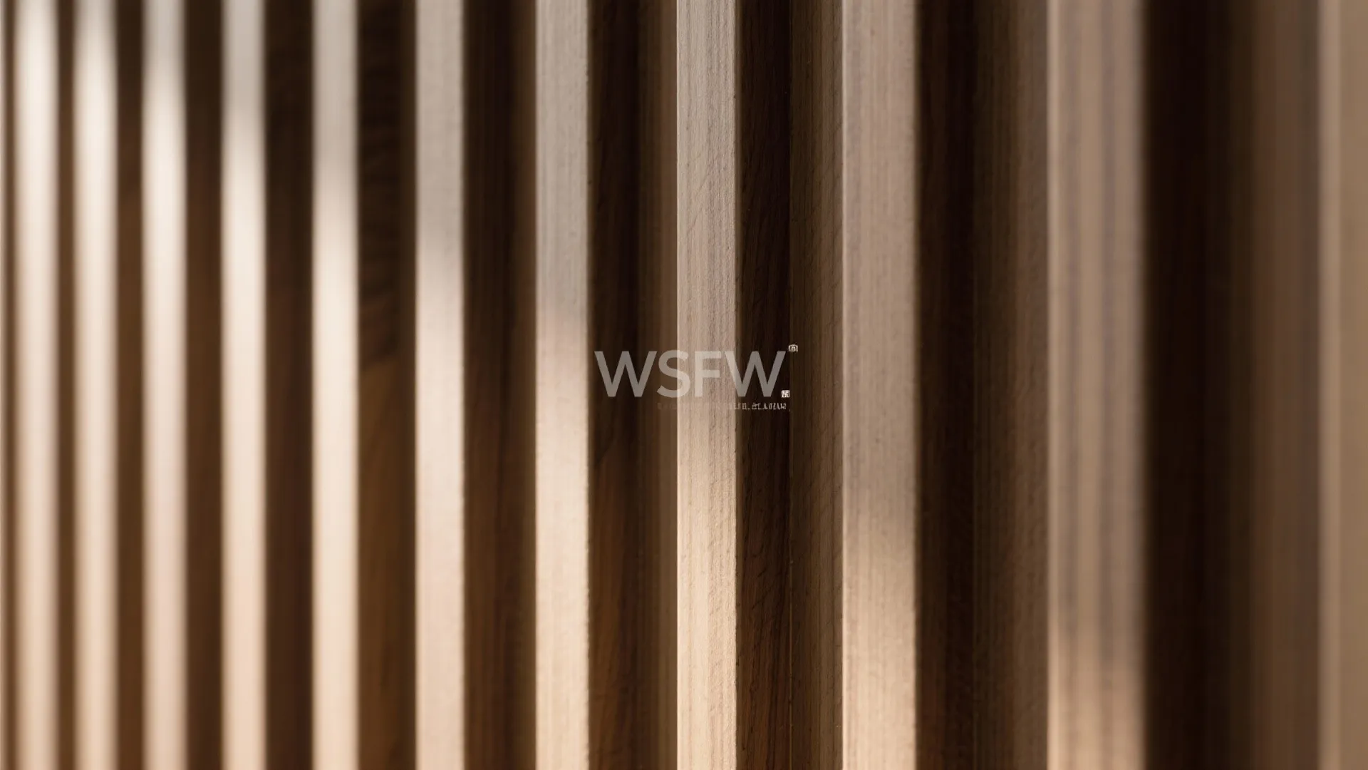 Close up view of vertical wood wall panel texture with soft shadows and light details
