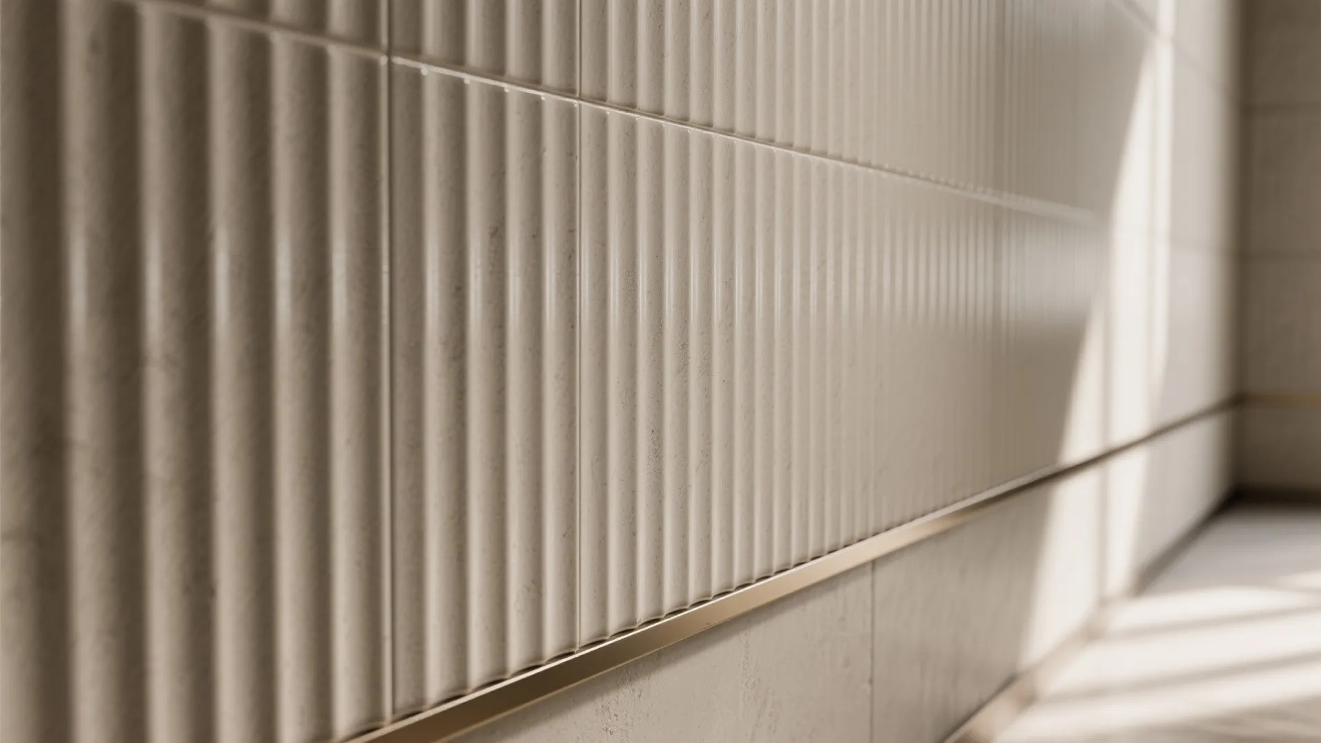 Fluted and textured tiles for depth