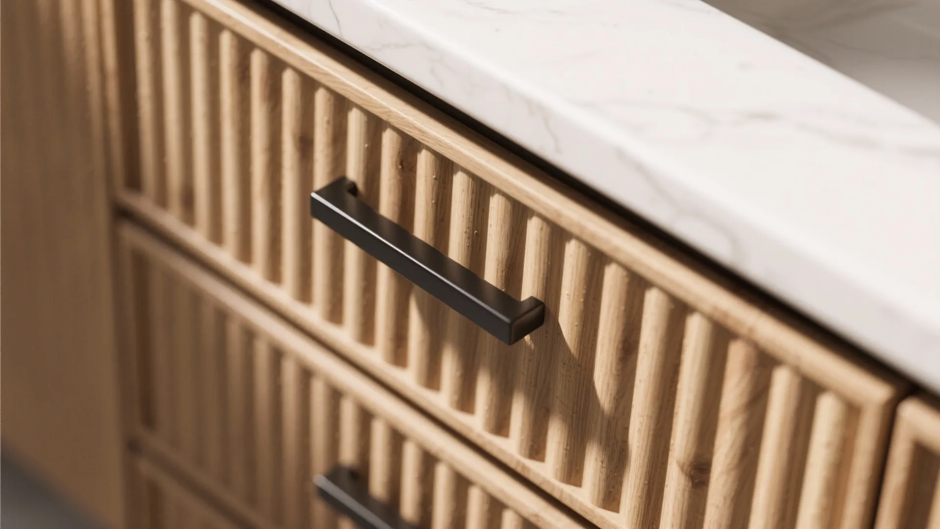 Warm Wood Accents and Fluted Textures