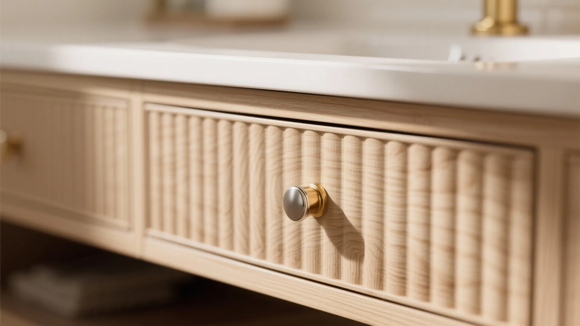 Fluted Wood Vanity, Warmth + Texture