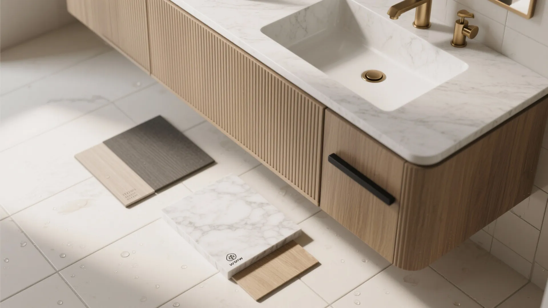 Fluted Wood and Moisture-Resistant Finishes