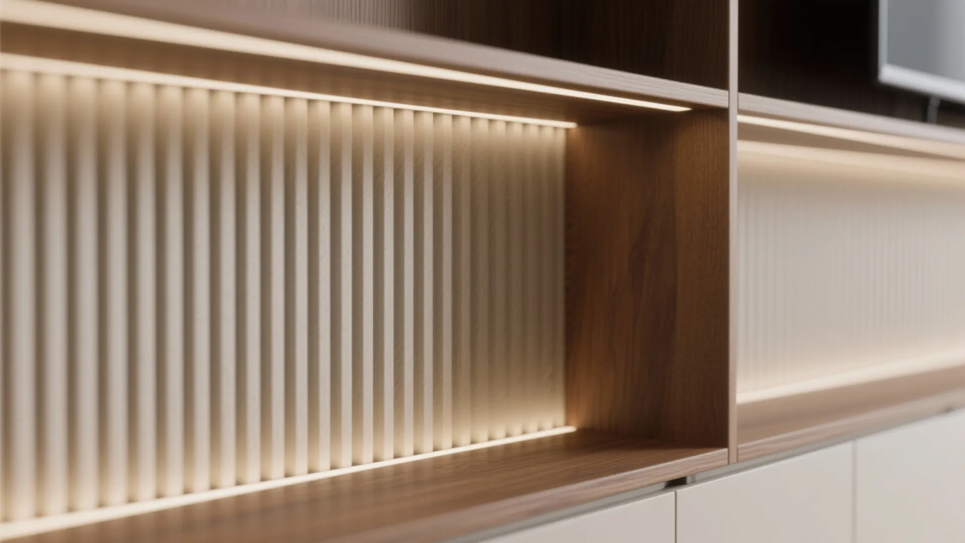 A storage wall that doubles as living room decor