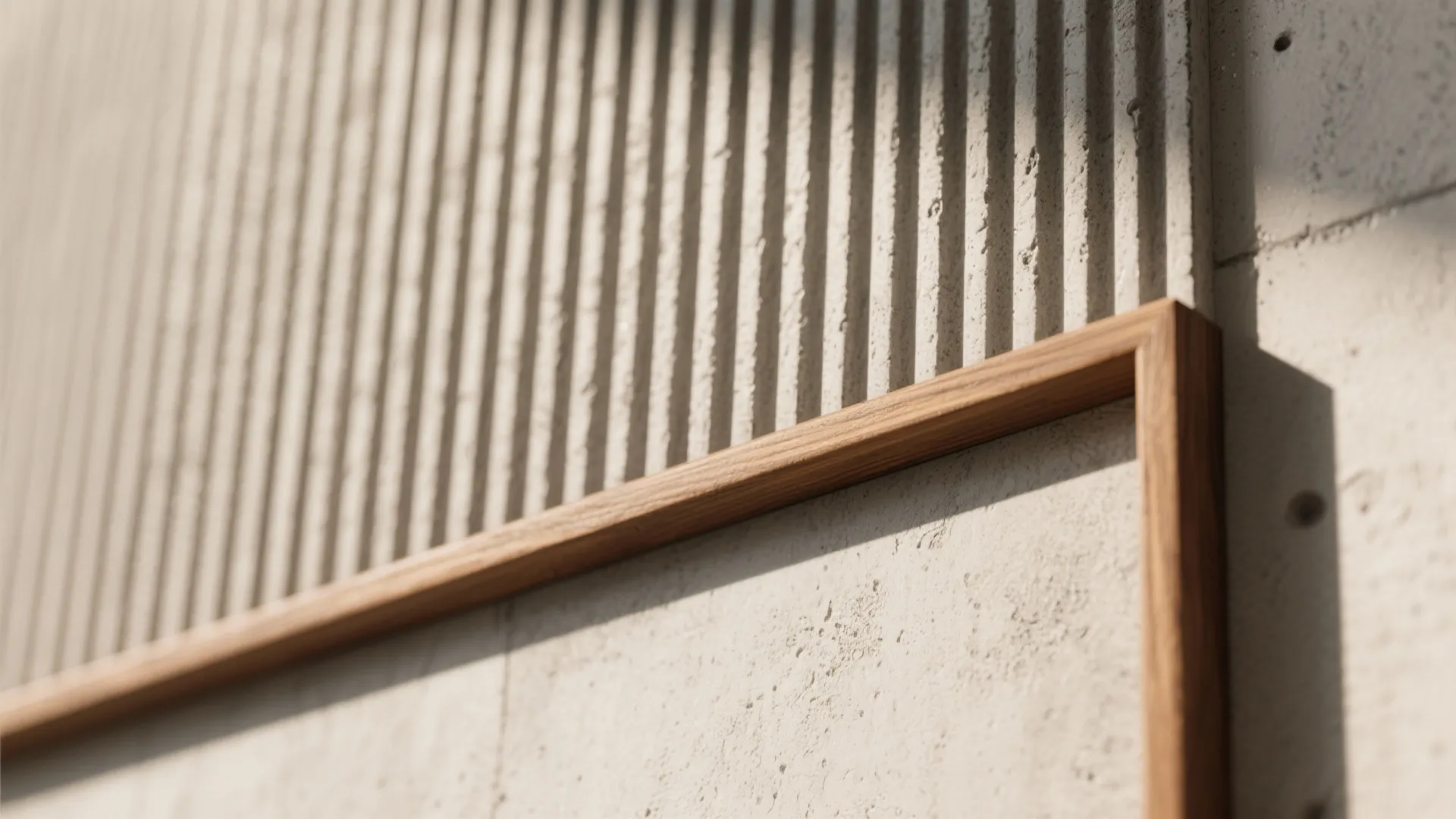 Fluted Cement Panels with Warm Wood Accents