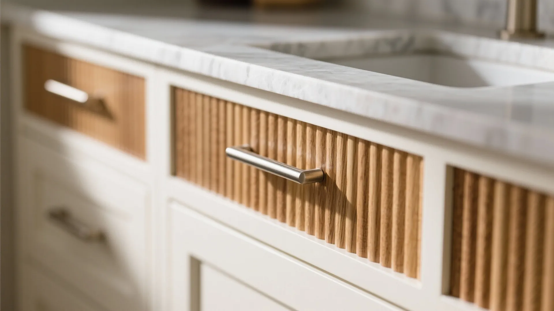 Textured Woods and Fluted Fronts for Warmth