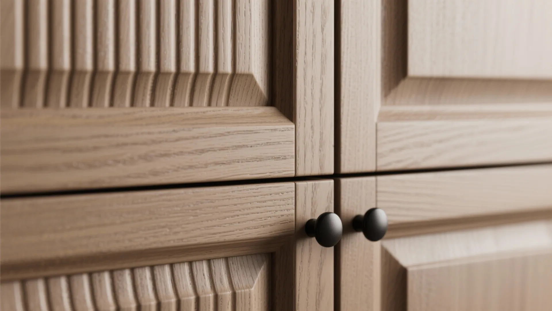 1) Slimline built-ins with fluted fronts