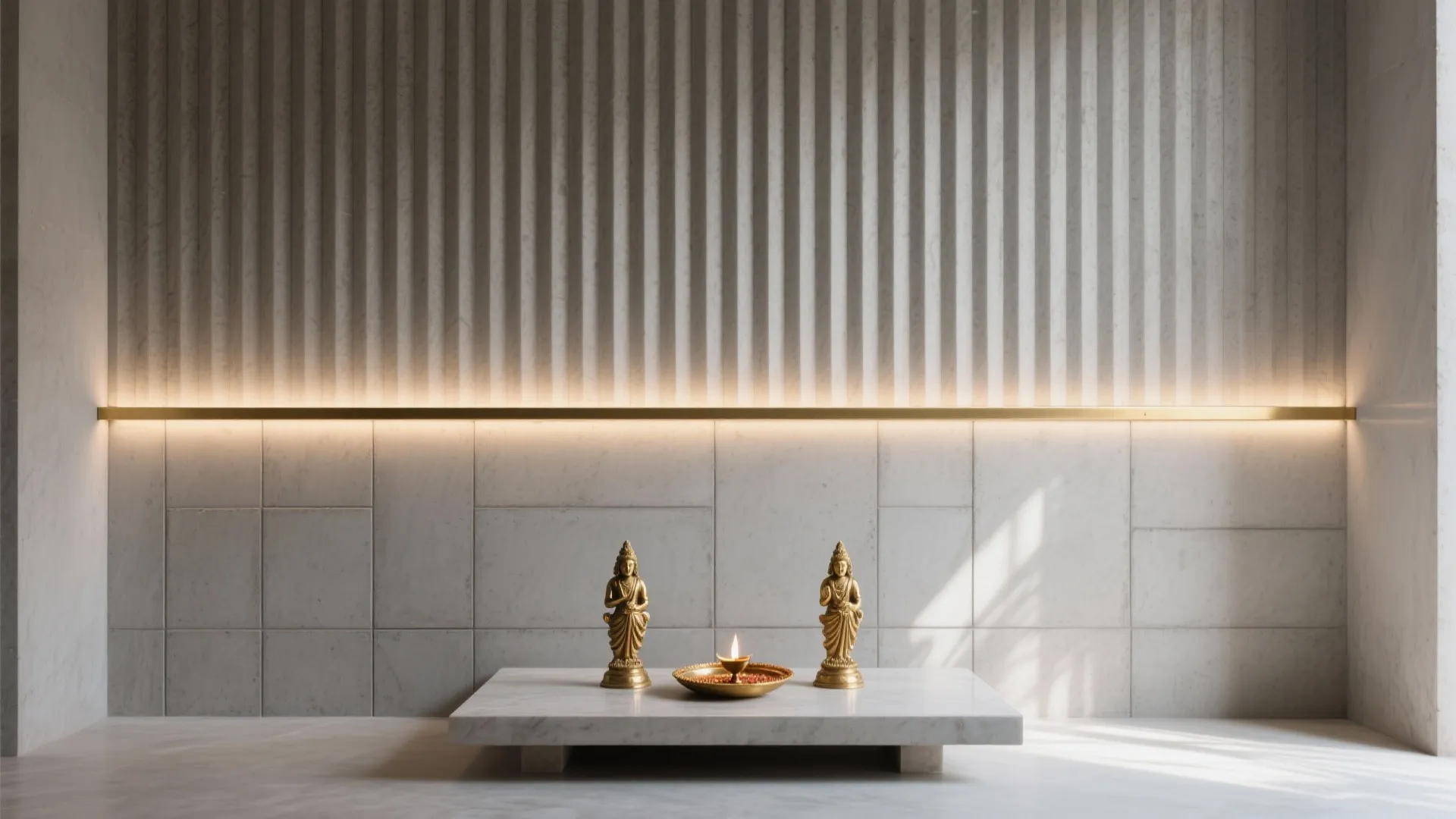 Fluted Concrete Panels with Gentle Backlighting