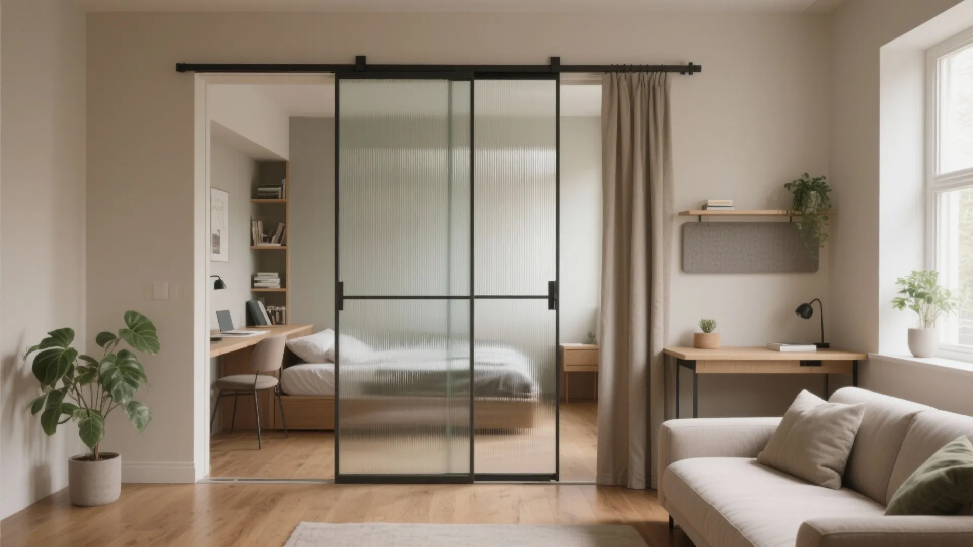 Sliding partitions that flex the living room