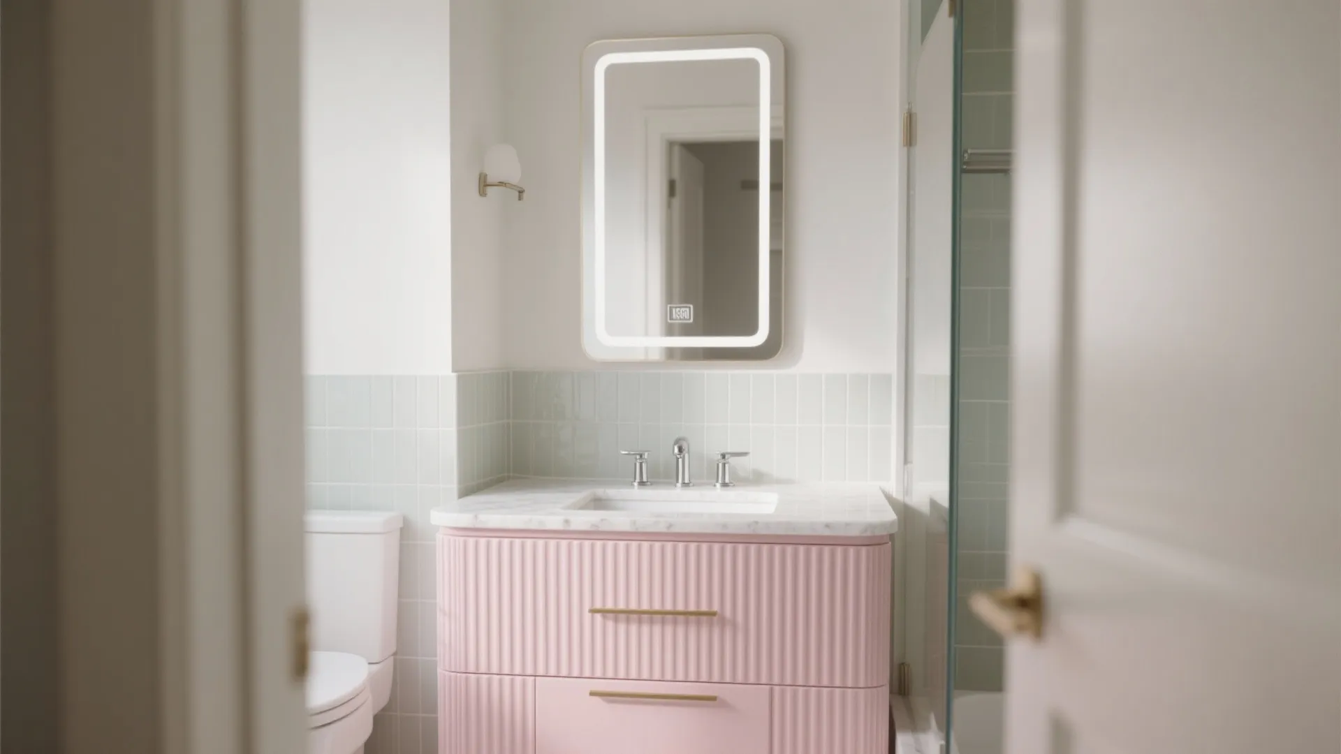 Millennial Pink Vanity, Fluted and Fresh