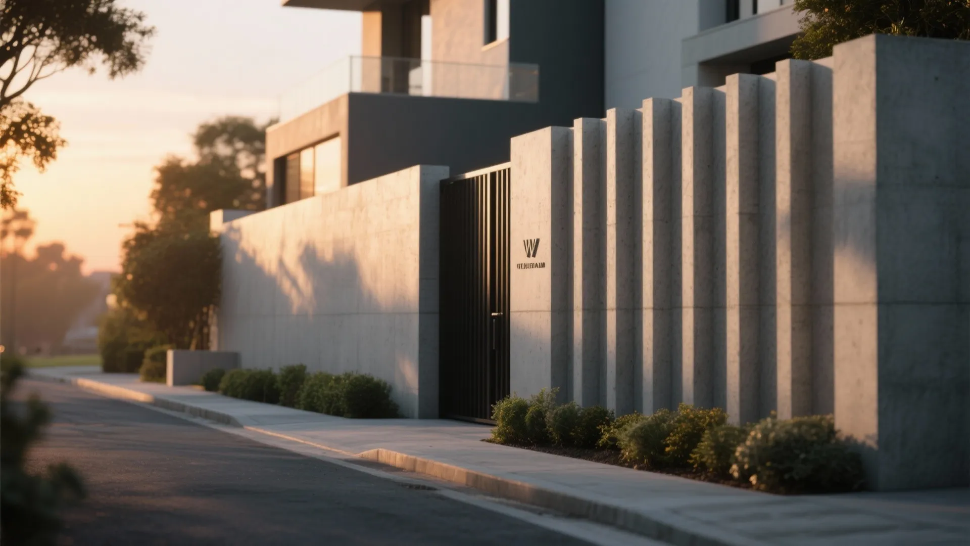 Fluted Concrete Ribs and Shadow Play