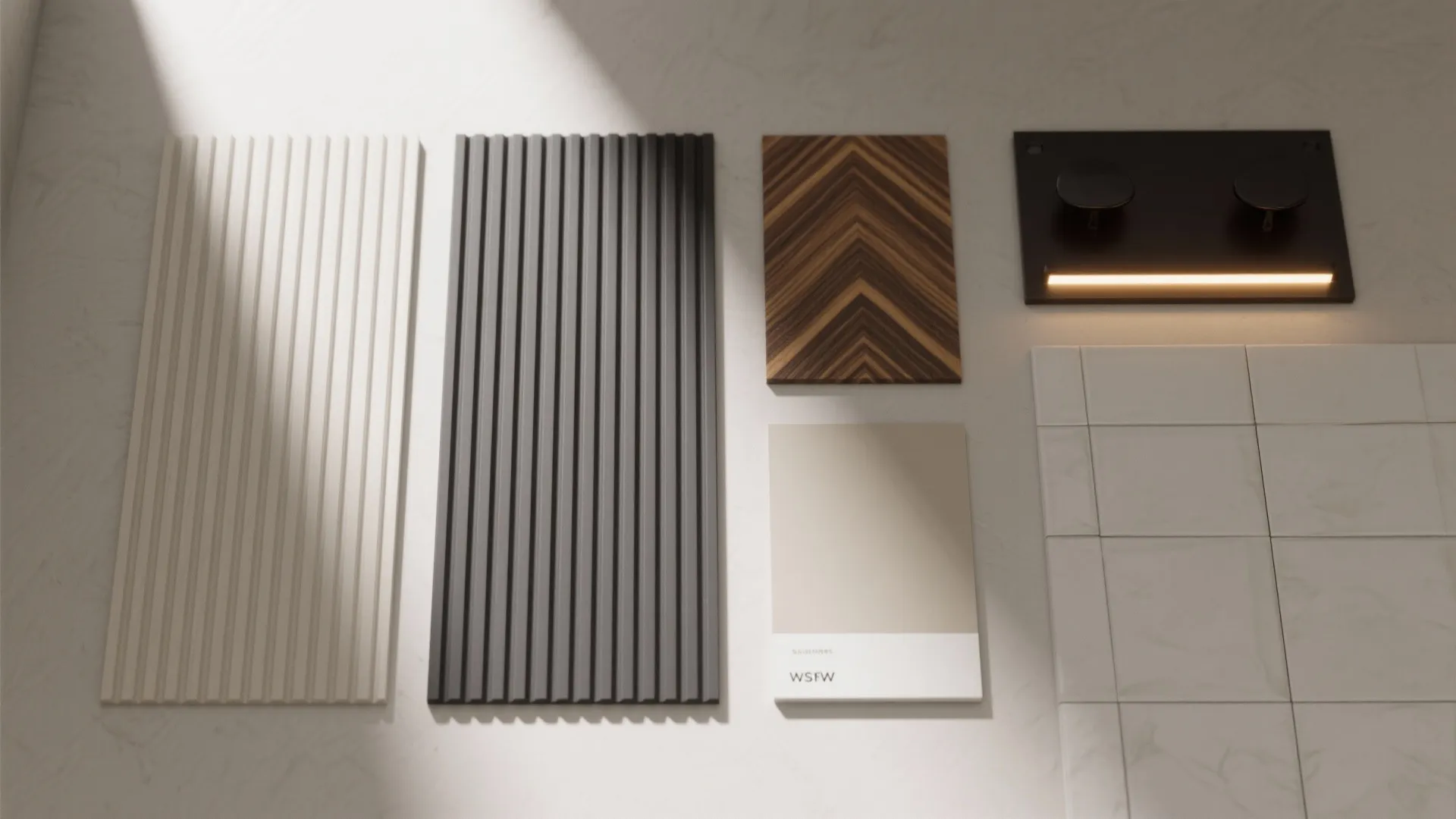 Fluted Panels and Veneer Patterns for Slim Foyers