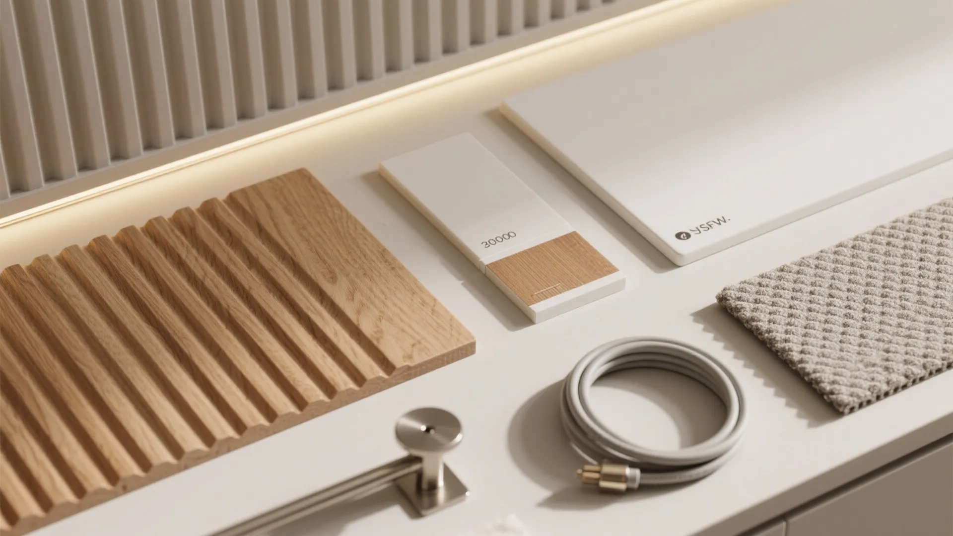 Built-in TV wall with fluted panels