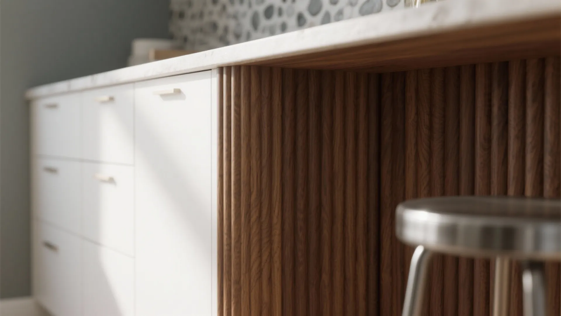 Warm Wood Accents that Balance White-on-White