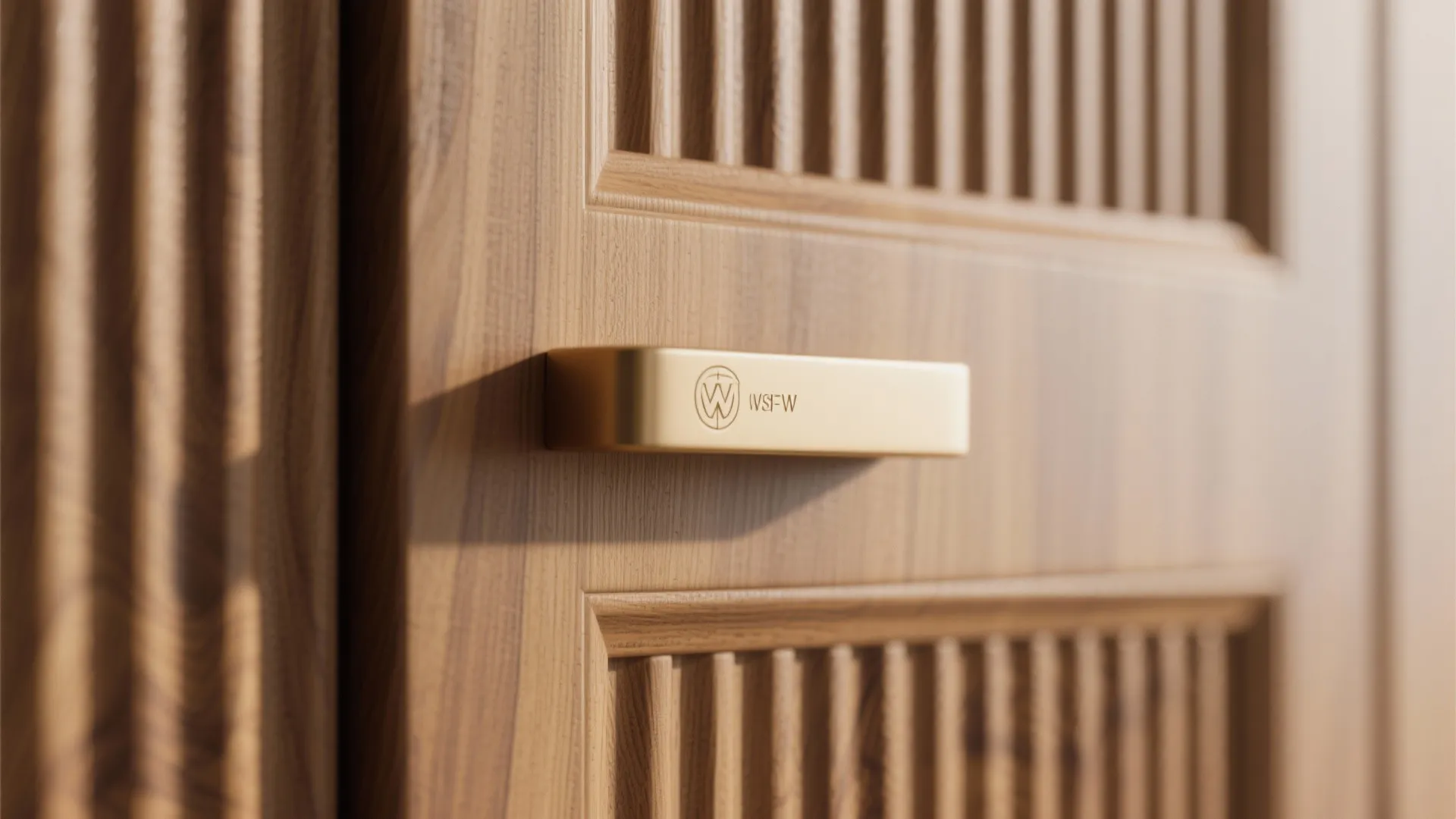 Bedroom Storage Walls with Warm Wood Accents
