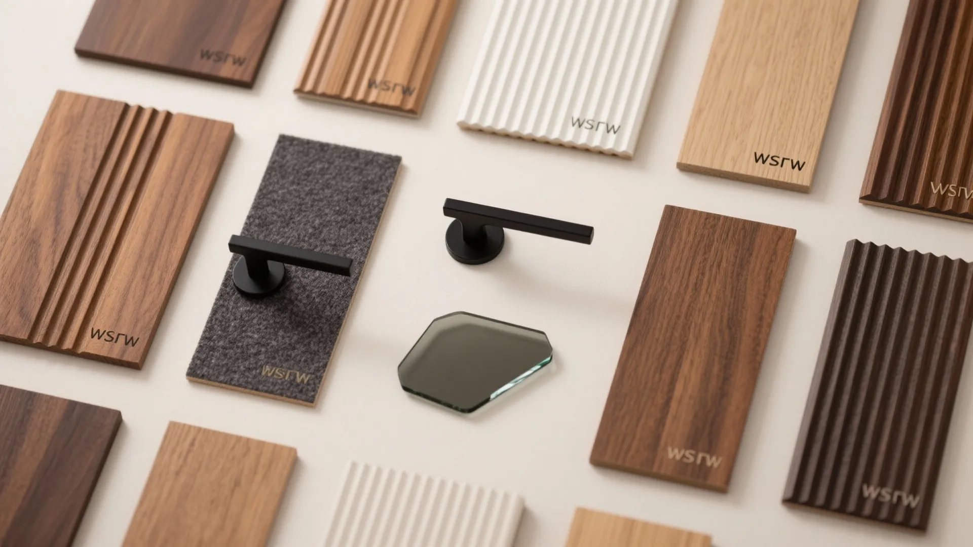 Warm wood and fluted panels for texture