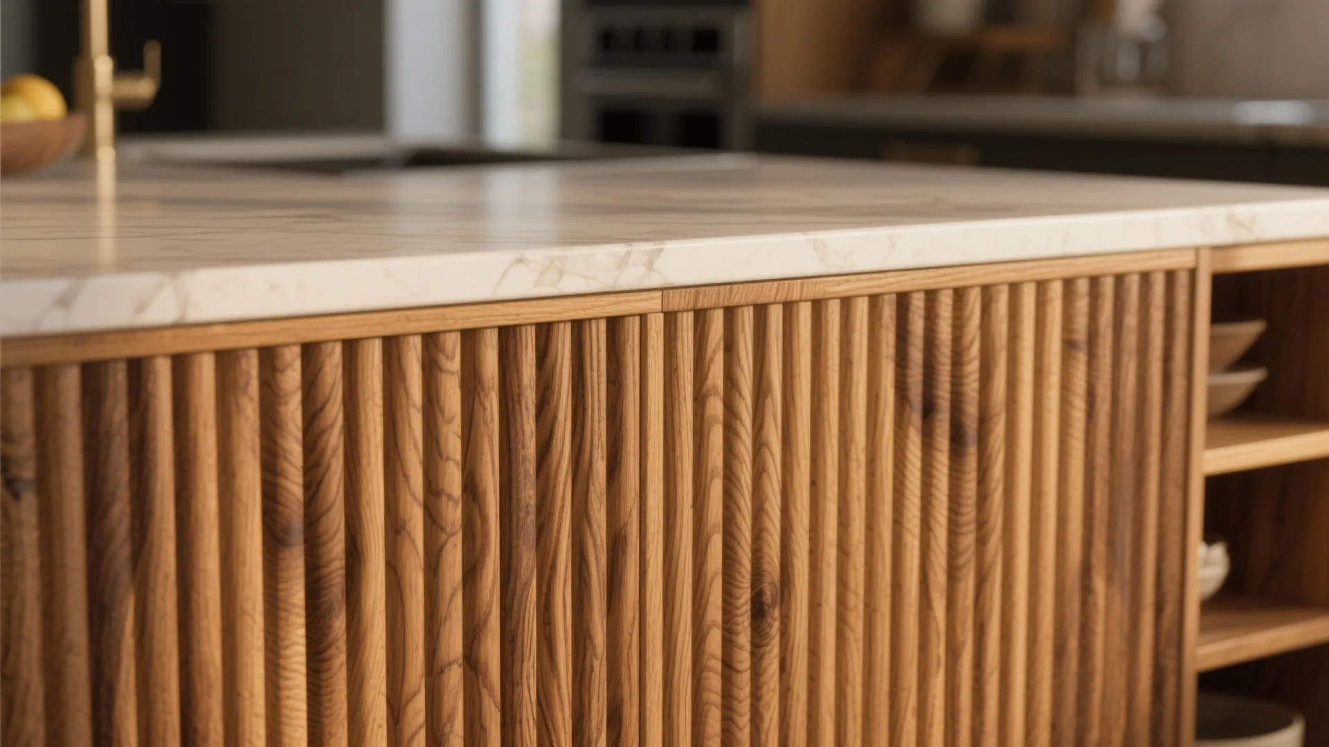 2. Fluted Wood Paneling