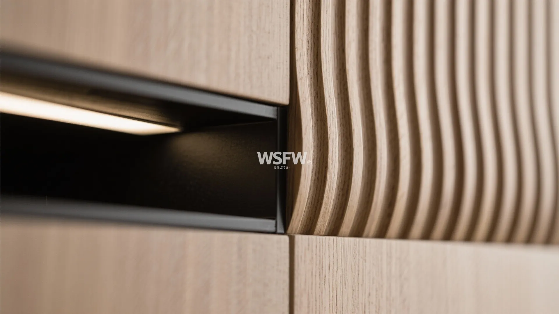 Warm wood tones anchored by matte black