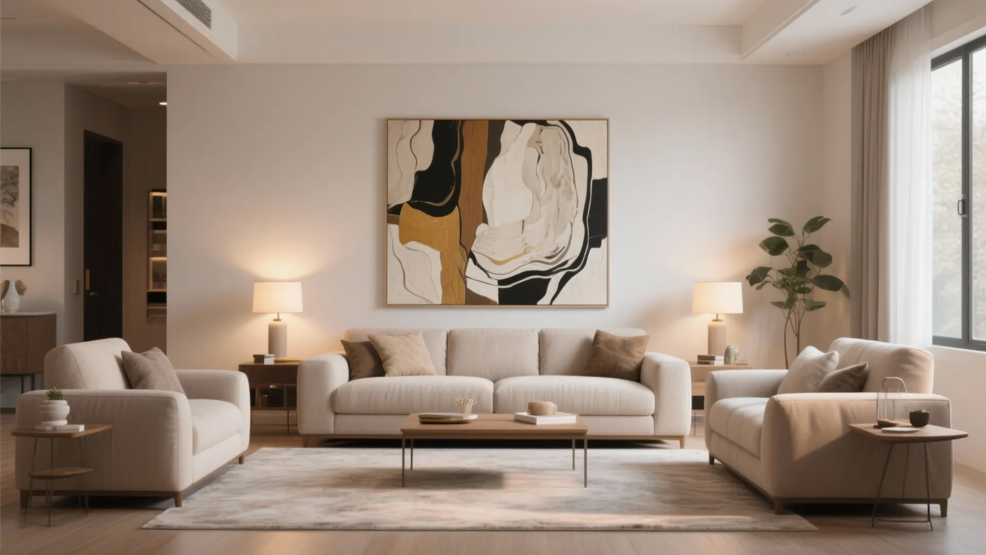 8. Focal Cluster Around Art or TV Wall