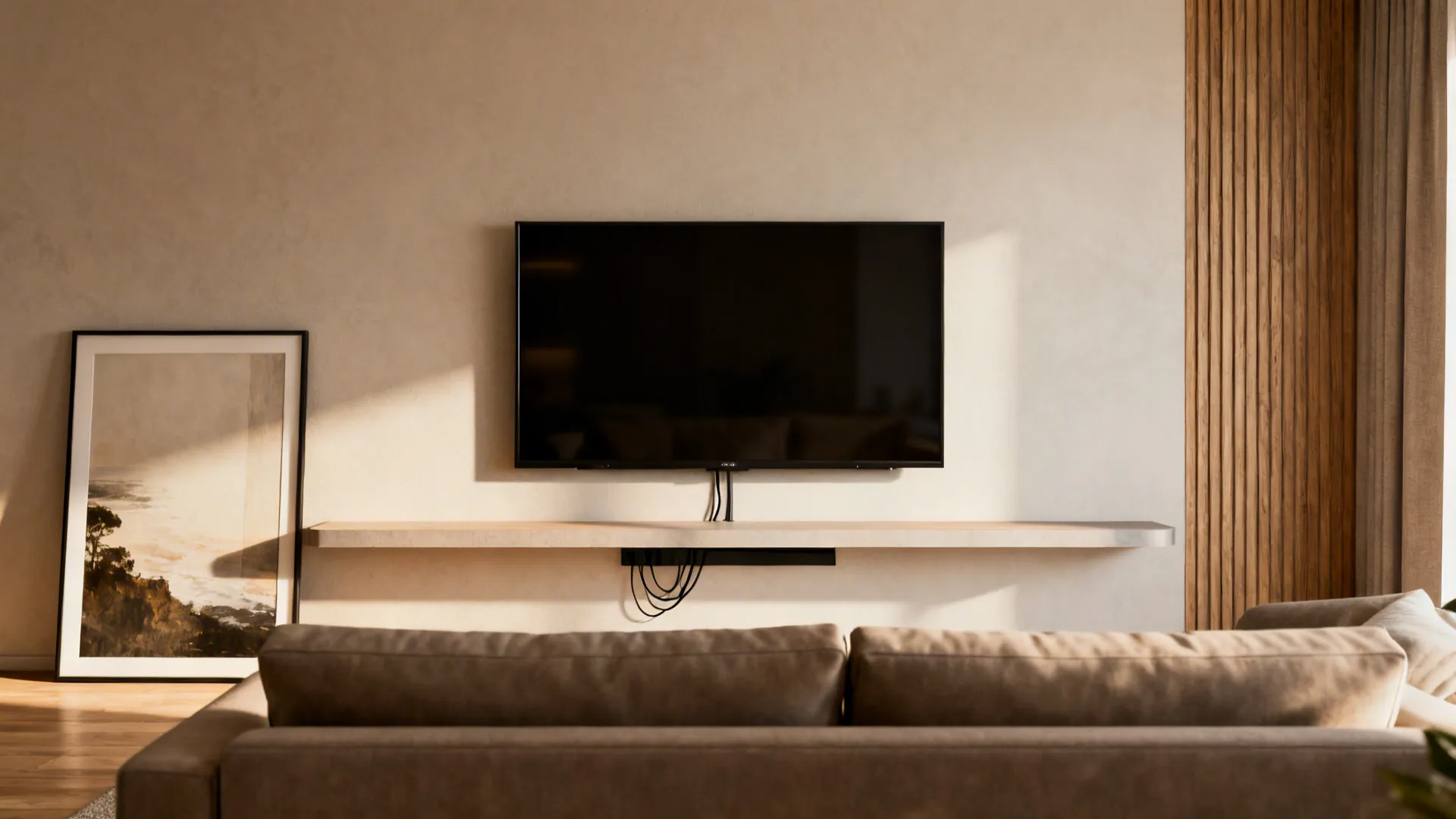 1. On a focal wall at eye level