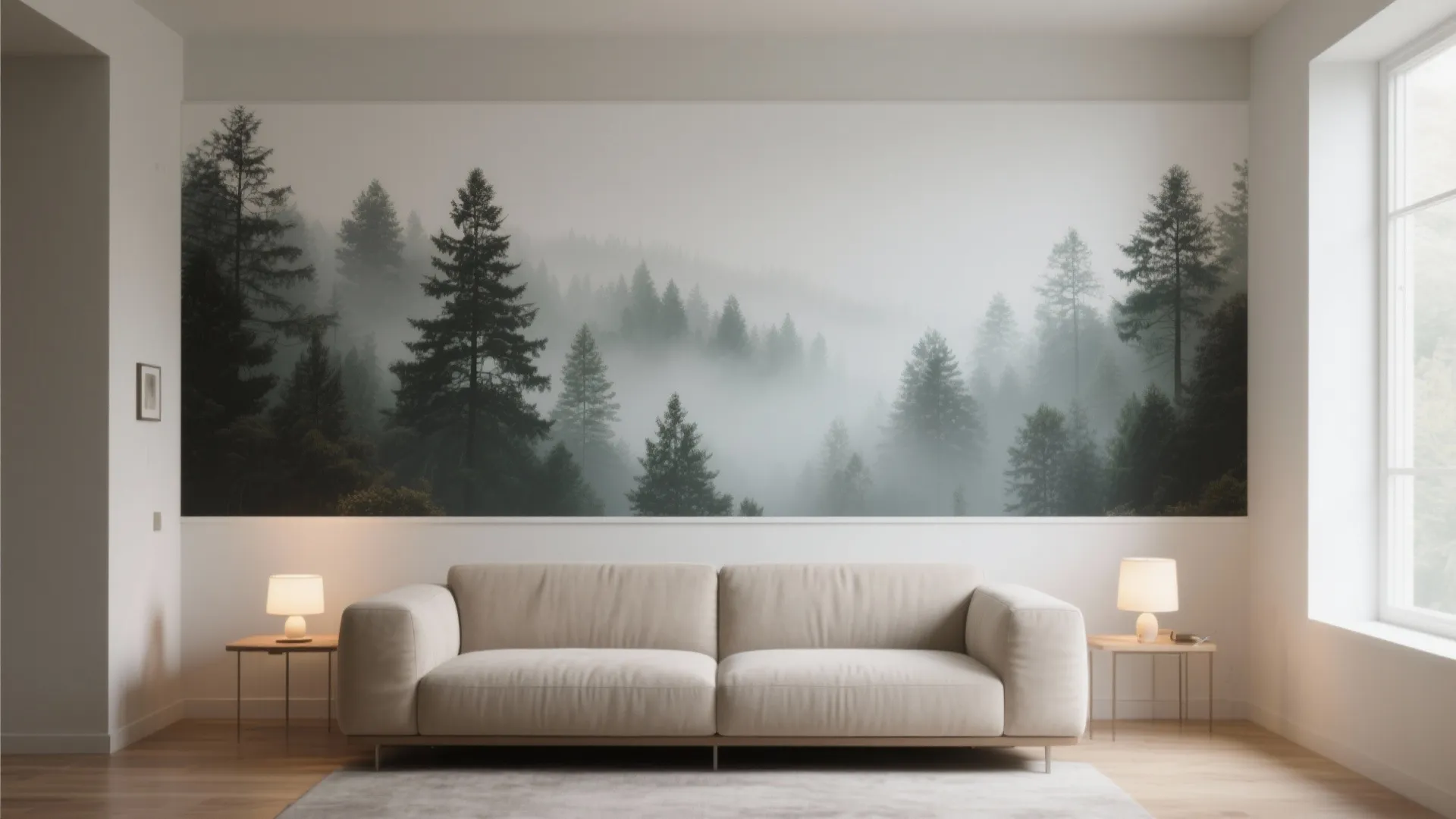 1. Optical Depth with a Foggy Forest Mural