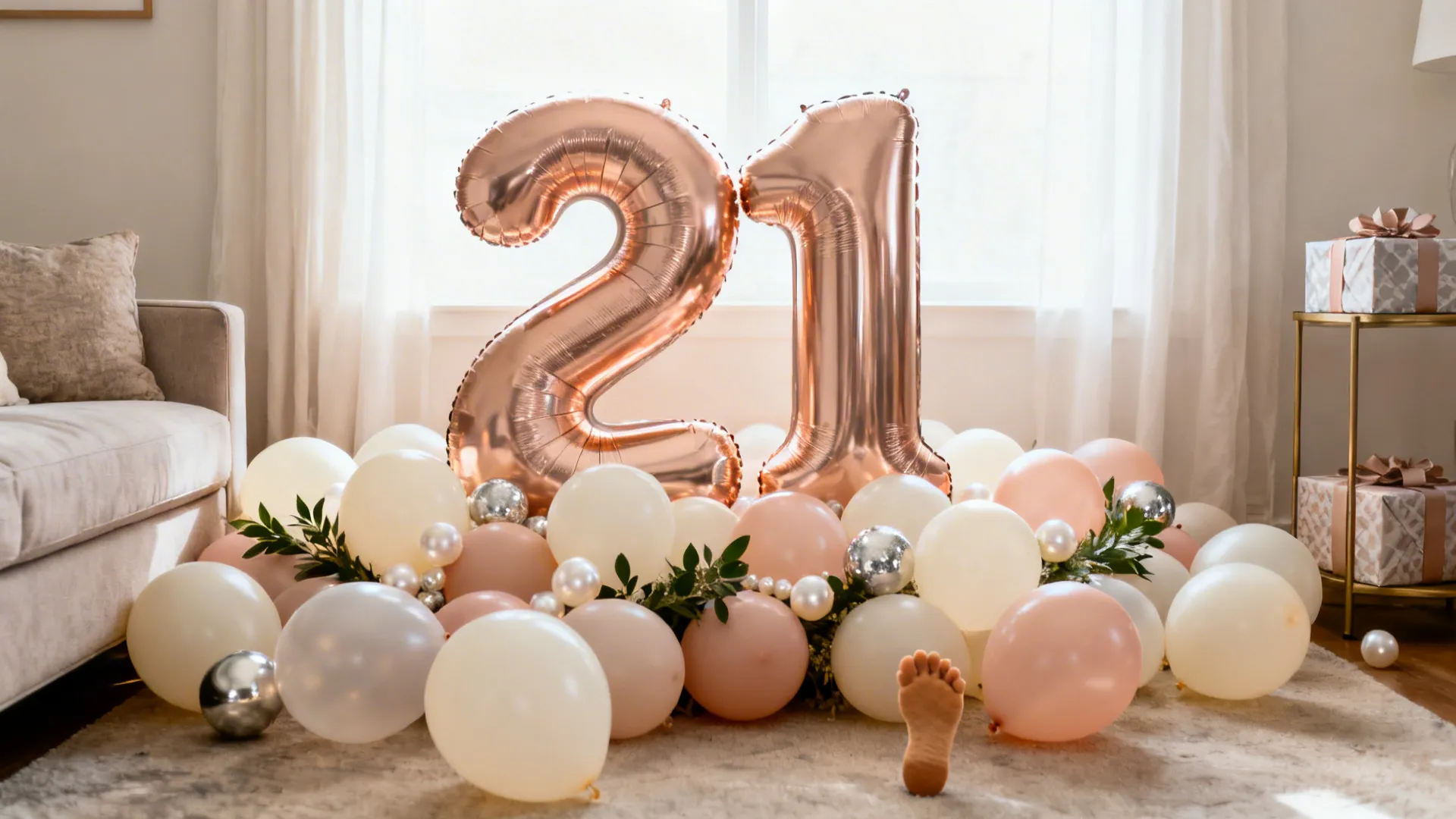 4) Statement Foil Numbers + Organic Balloon Meadow