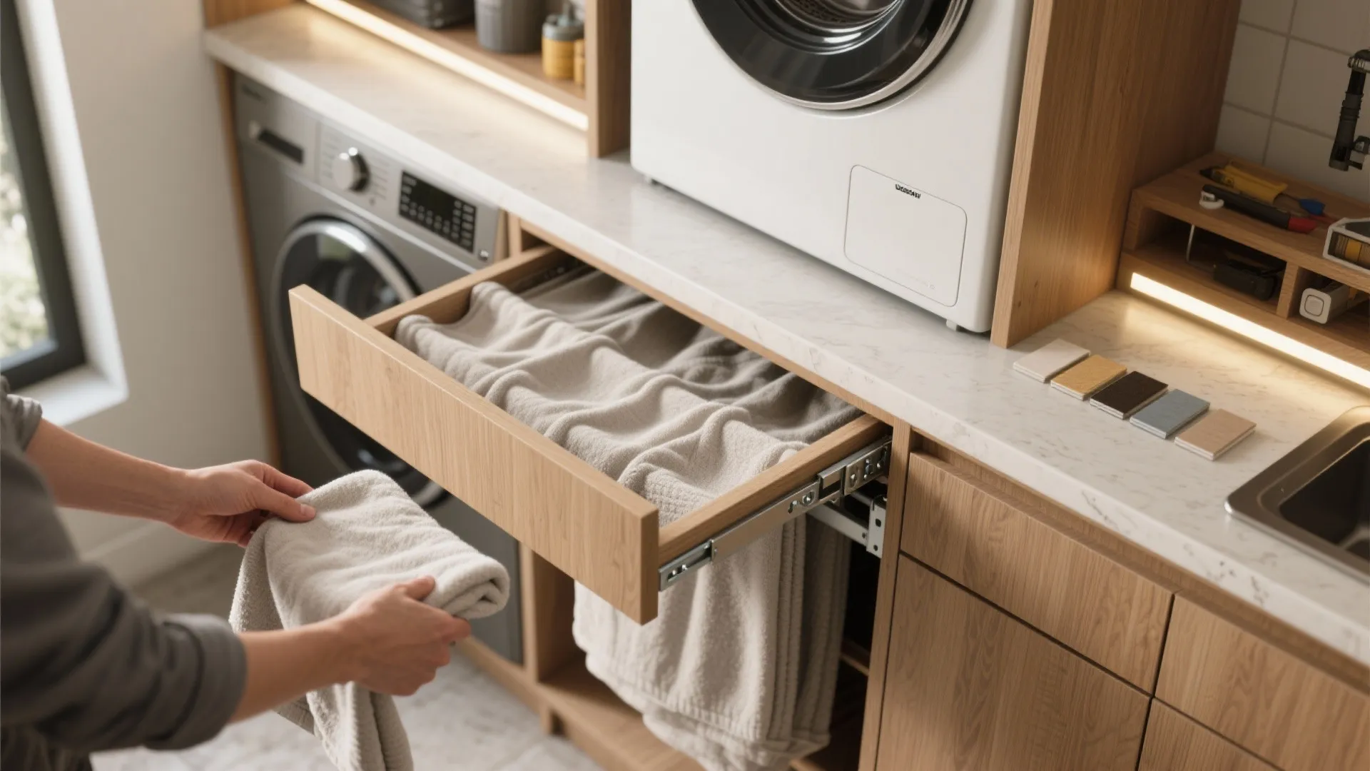 Fold-and-Go: Built-in Folding Stations