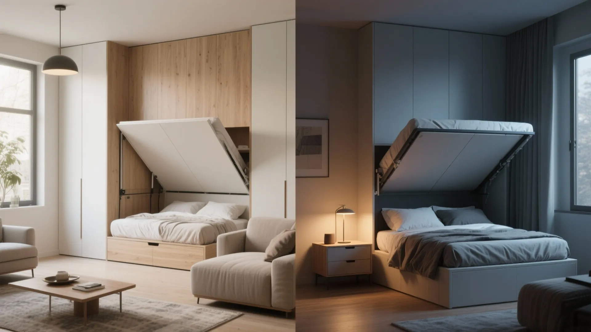 1. Fold-away sleeping: make the bed disappear