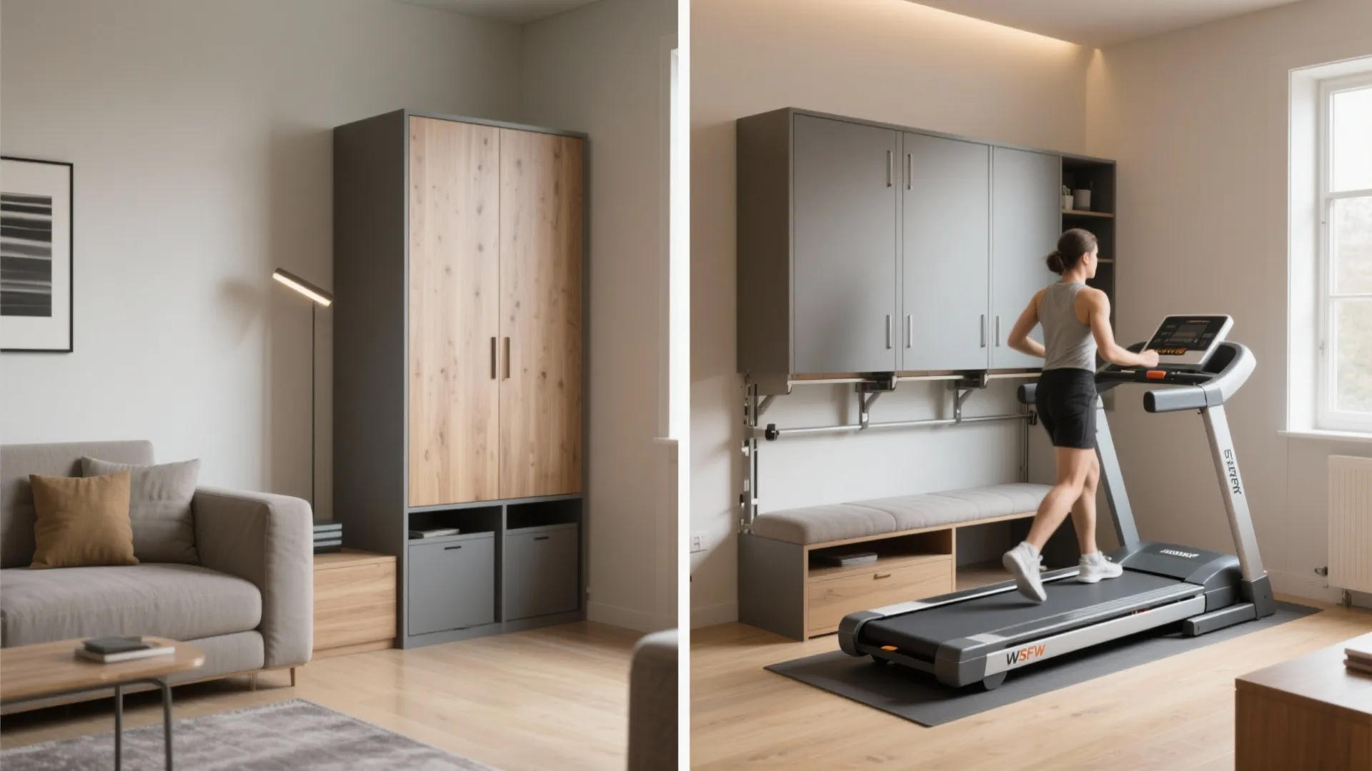 2. Fold-away cardio and multipurpose furniture