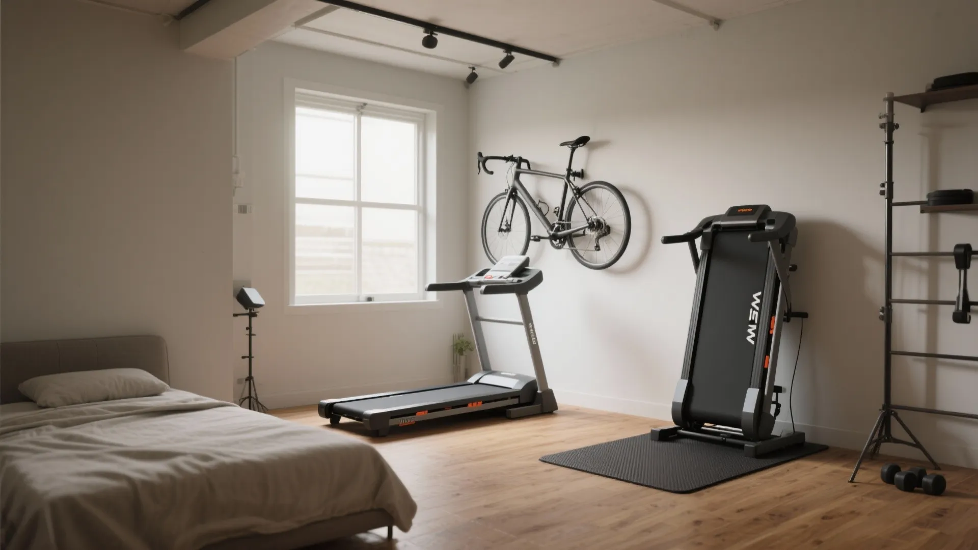1. Fold-away cardio: treadmills and bikes that tuck away