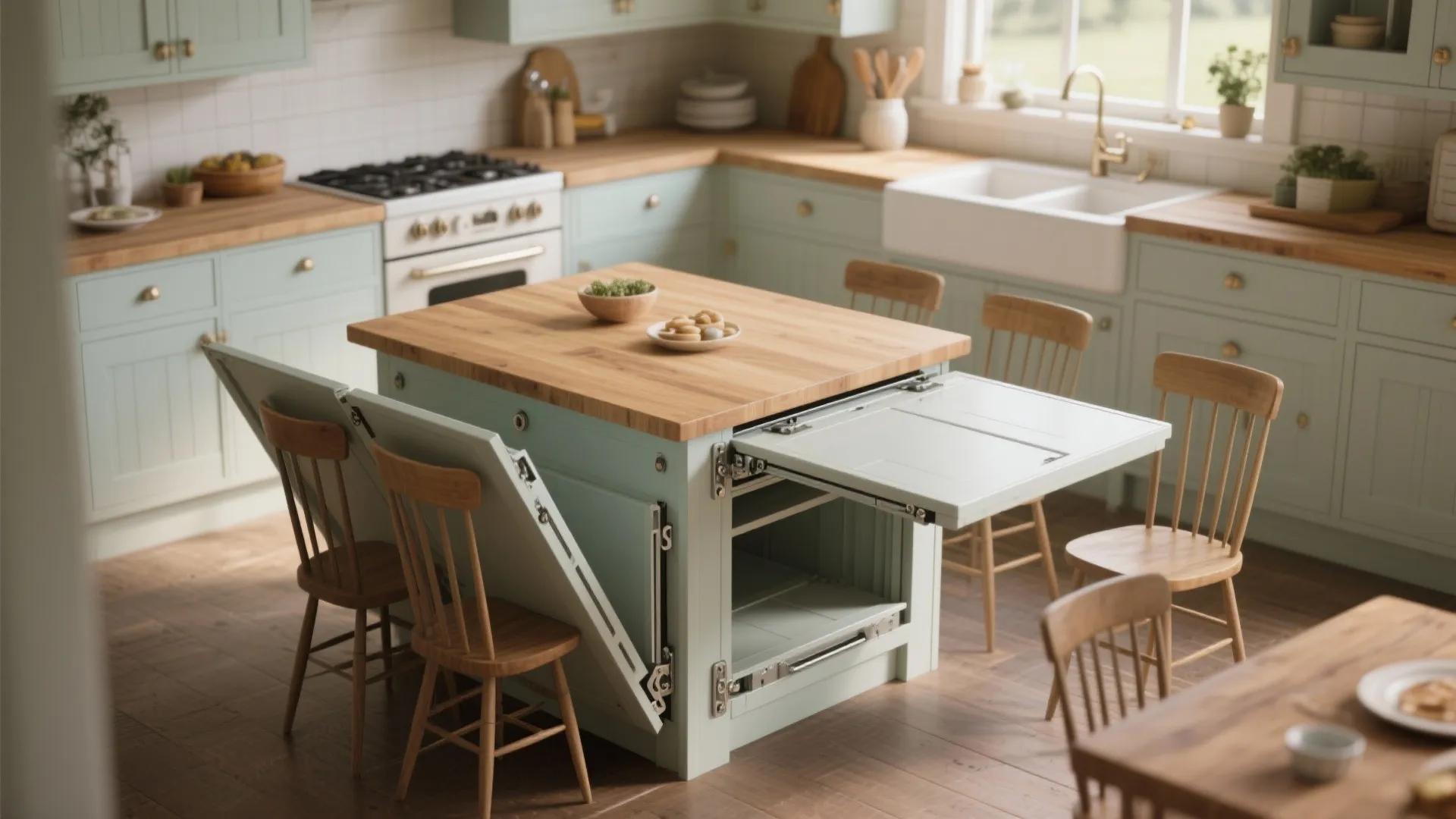 3. Fold-away island and multifunction furniture