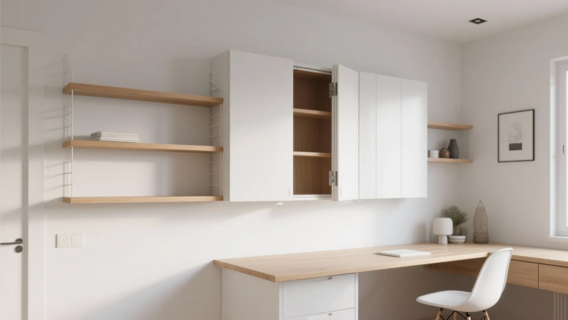 Minimalist Fold-Away Shelving