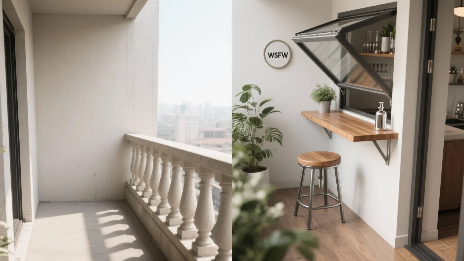 Fold-Down Bistro Bar on the Balustrade