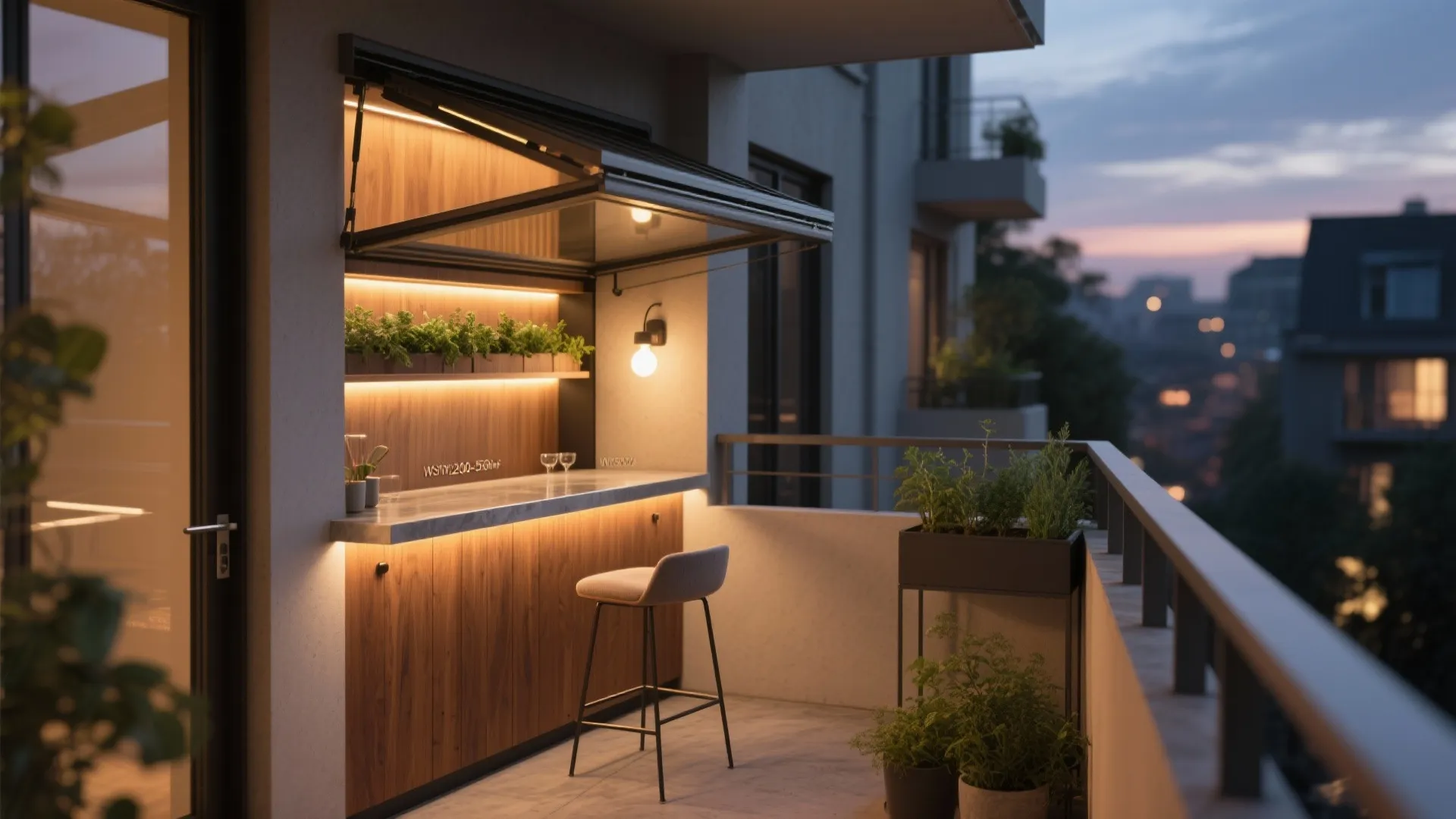 Micro-Amenities: A Fold-Down Bar, Herb Strip, and Layered Lighting