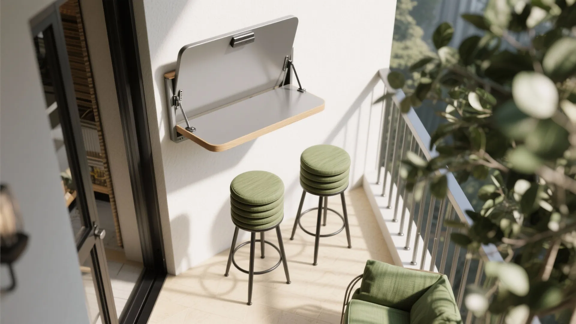 2) Fold-Down Bistro Bar